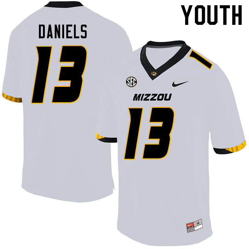 Youth #13 Chris Daniels Missouri Tigers College Football Jerseys Sale-White